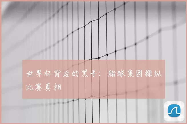 世界杯背后的黑手：赌球集团操纵比赛真相